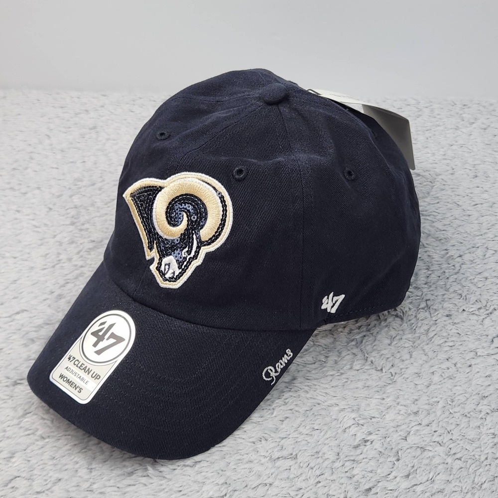 Los Angeles Rams Hat Strap Back Womens NFL Football Sequin Script Clean Up NEW